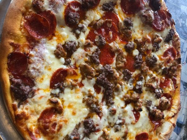 All Meat Pizza with pepperoni, sausage, salami, ground beef and Canadian bacon